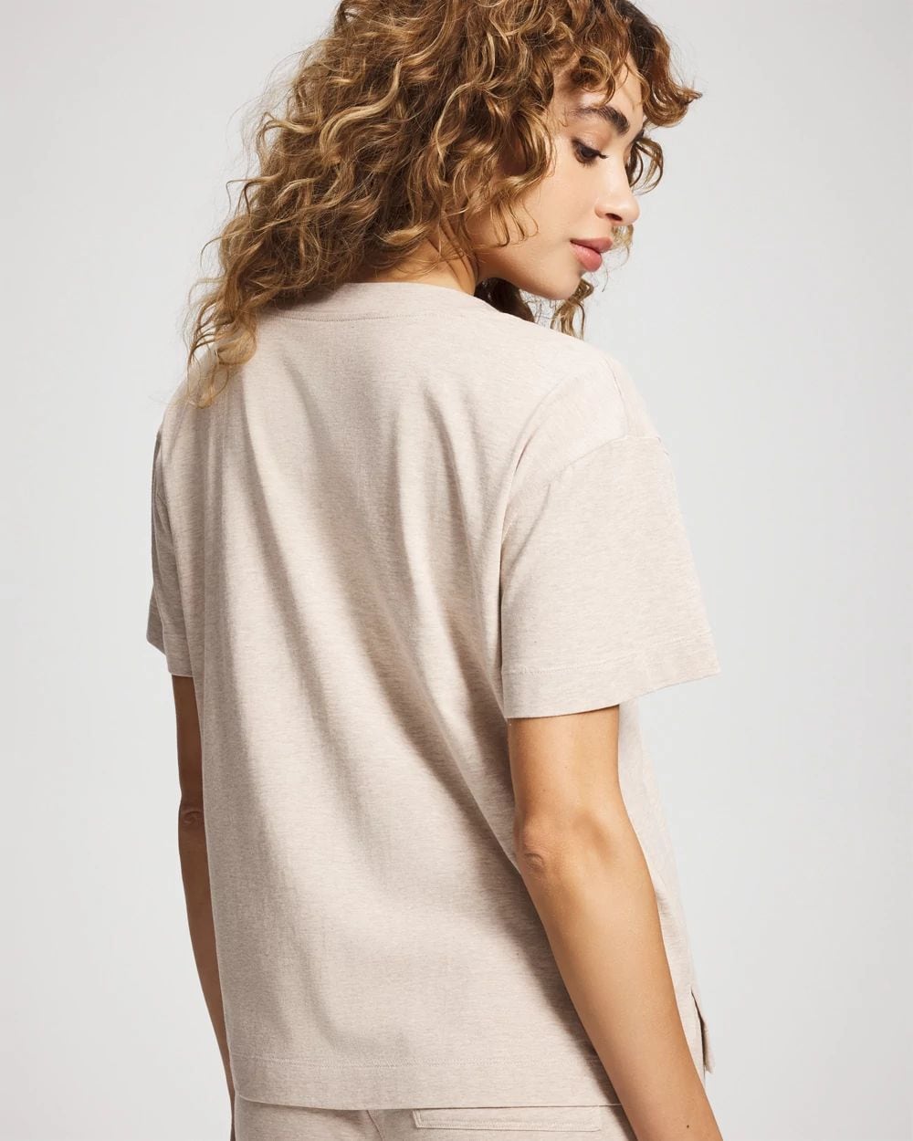 Most Loved Cotton Relaxed V-Neck Short Sleeve Pajama Tee