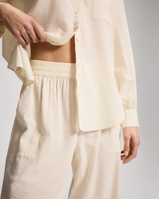 Textured Stripe Relaxed Barrel Pants click to view larger image.