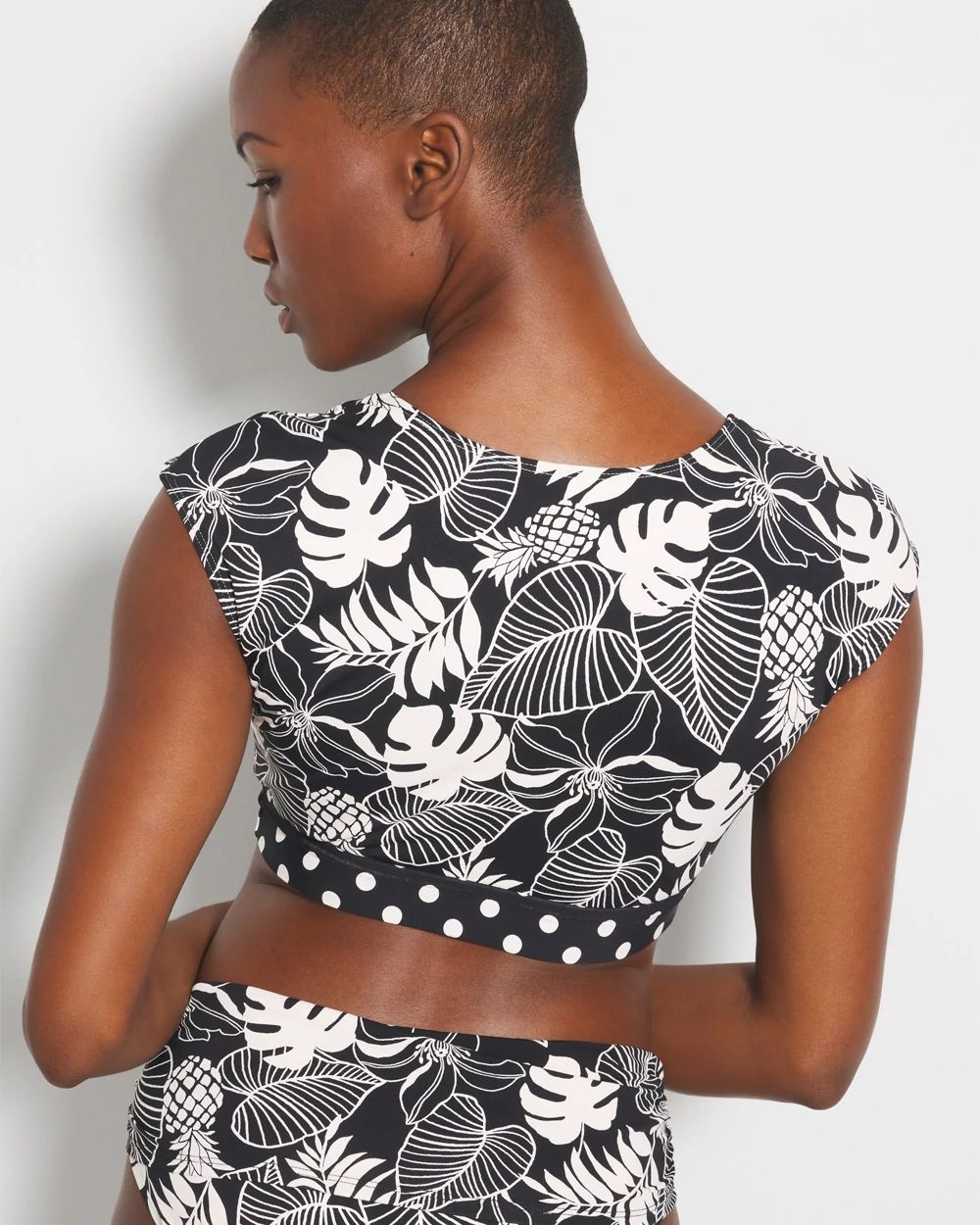 Bleu Rod Double Trouble Cap-Sleeve Crop Top 