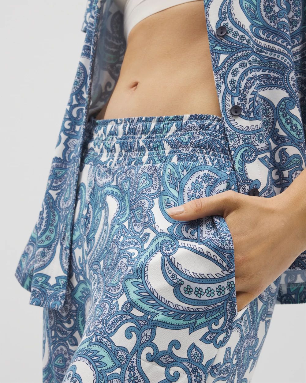 Cropped Pajama Pants click to view larger image.