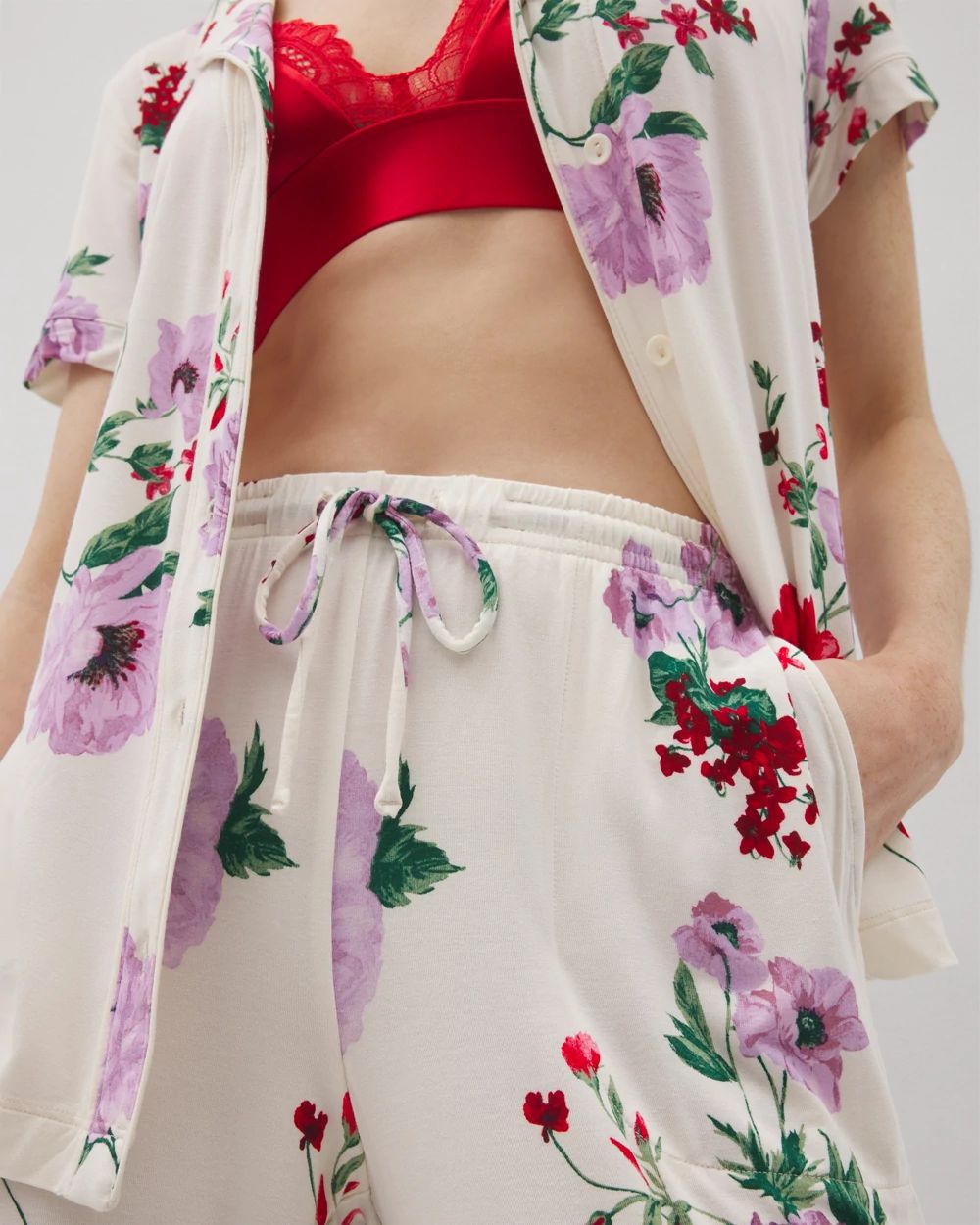 Cool Nights Piped Crop Pajama Pants