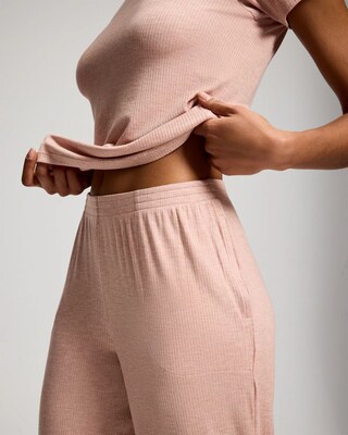 Lightweight Rib Knit Crop Pajama Pants click to view larger image.