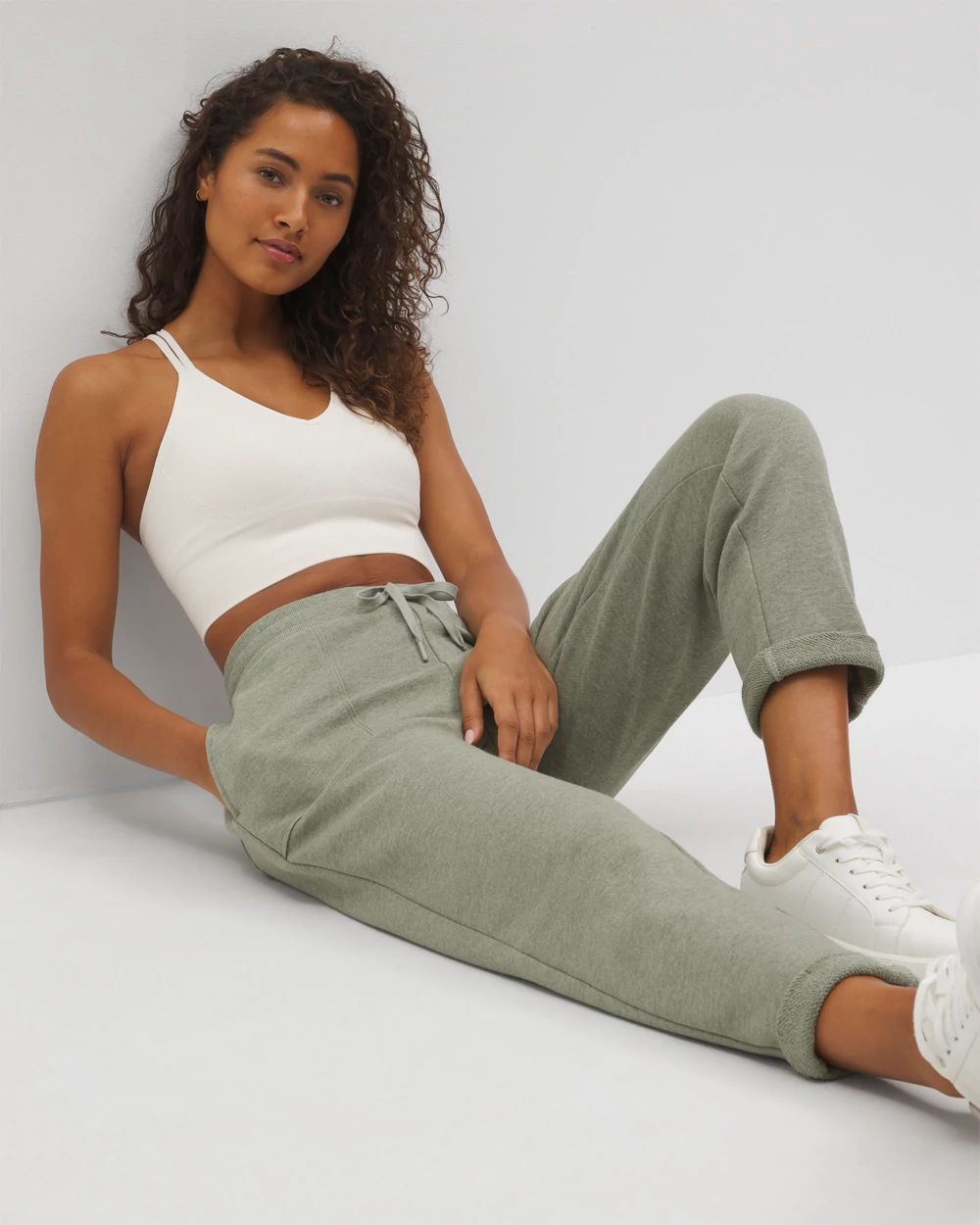 Cotton Terry Cropped Pants