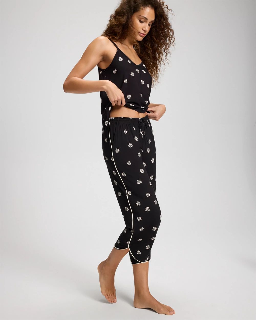 Cool Nights Piped Crop Pajama Pants
