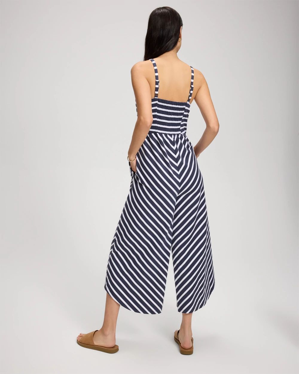 Cotton Ruched Bodice Jumpsuit