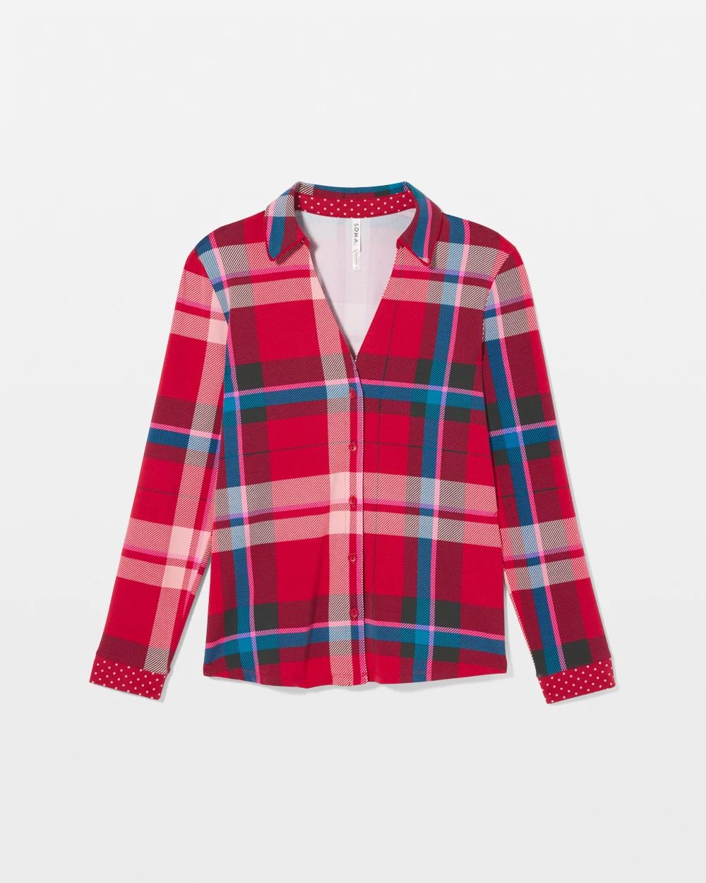 Embraceable Long-Sleeve Notch Collar Pajama Top