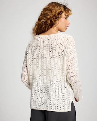 Crochet Rolled Edge Sweater click to view larger image.