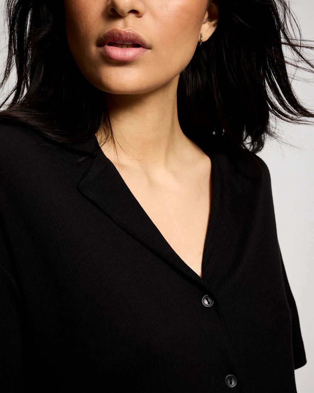 Relaxed Notch Collar Pajama Top click to view larger image.
