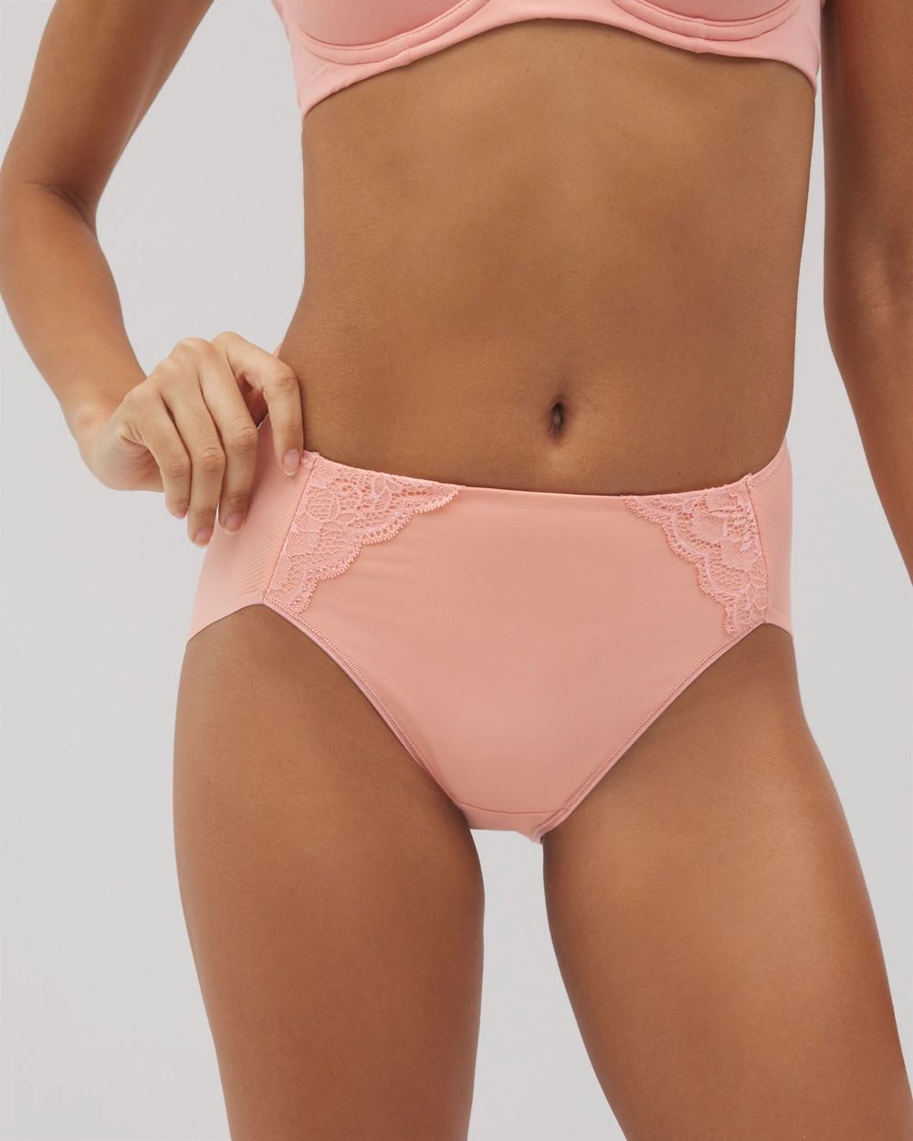 Vanishing Tummy High-Leg Brief Panty with Lace
