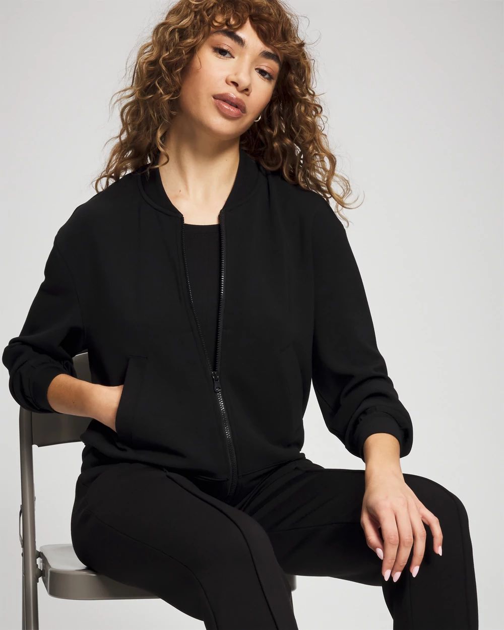 Modern Modal Bomber Jacket click to view larger image.