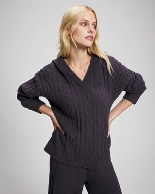 Cable Knit Plush Hoodie