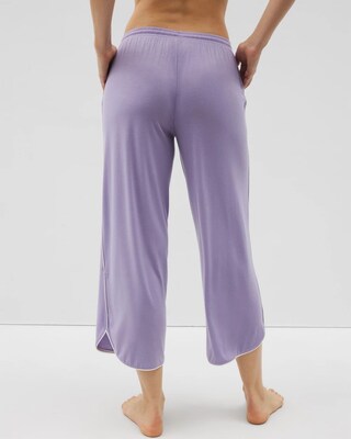 Solid Piped Crop Pajama Pant click to view larger image.