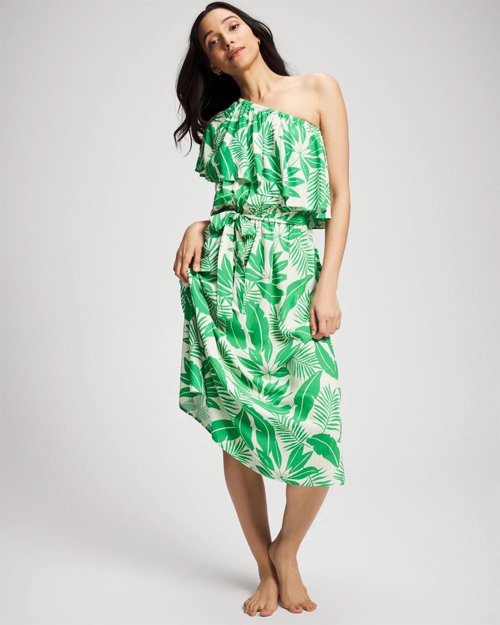 Island Time Ruffled Midi Dress click to view larger image.