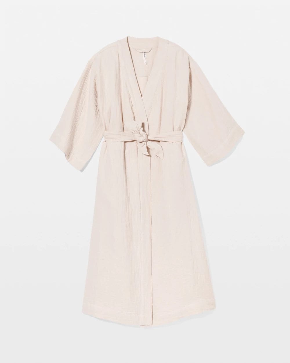 Textured Cotton Long Robe