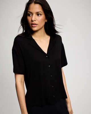Relaxed Notch Collar Pajama Top