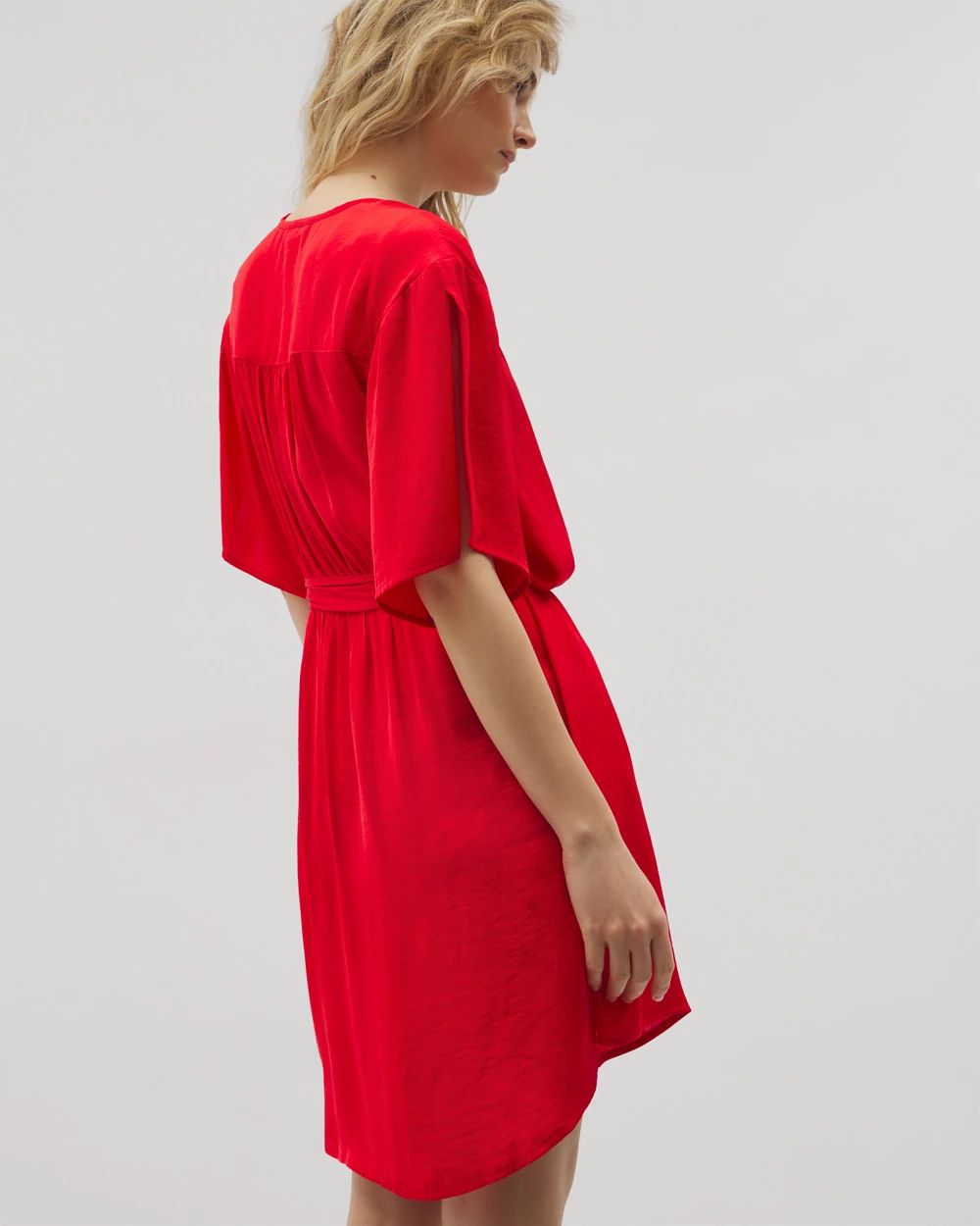 Crinkle Satin Short Robe