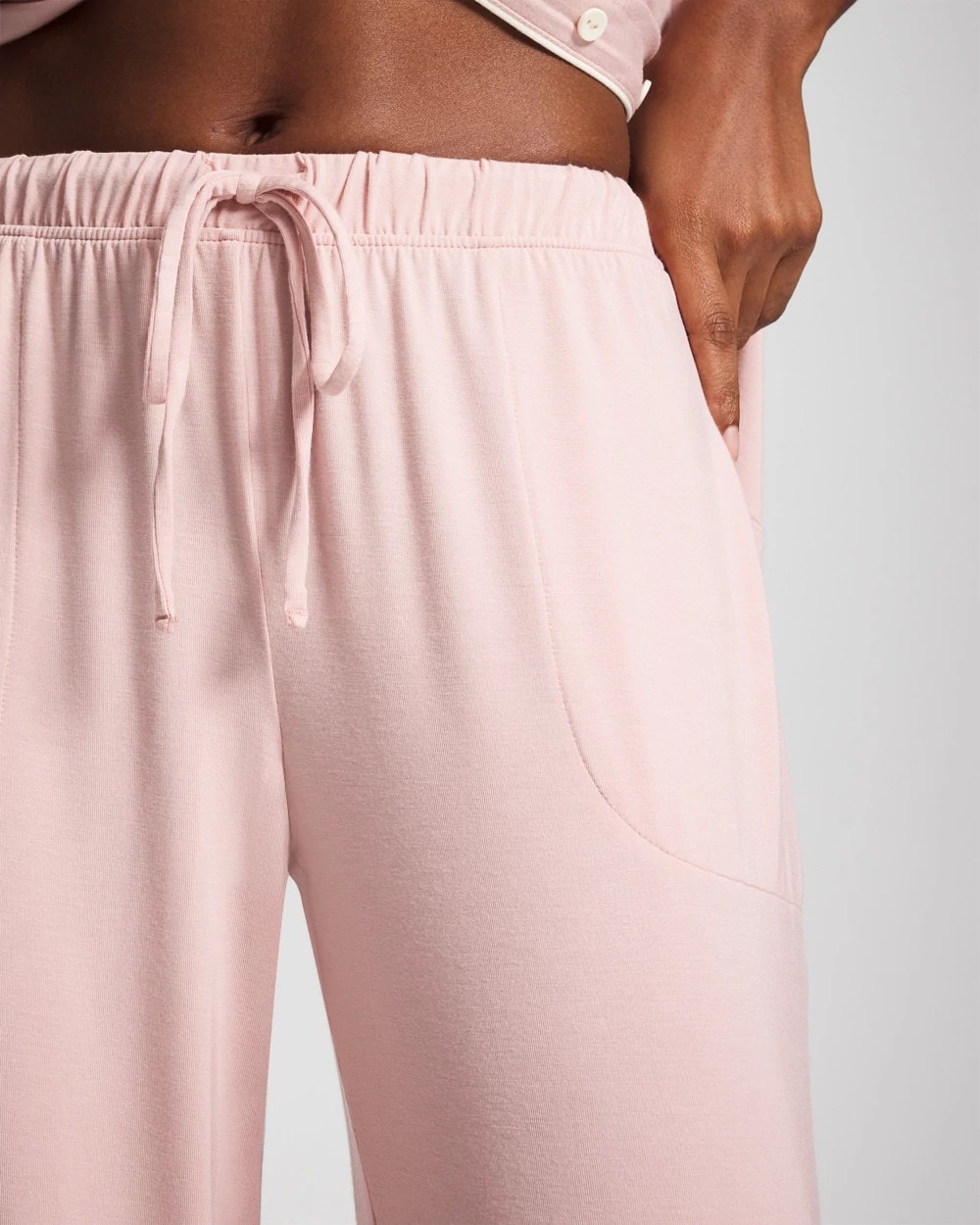Solid Piped Pajama Pant