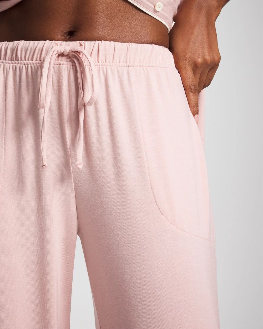 Cool Nights Solid Piped Pajama Pant