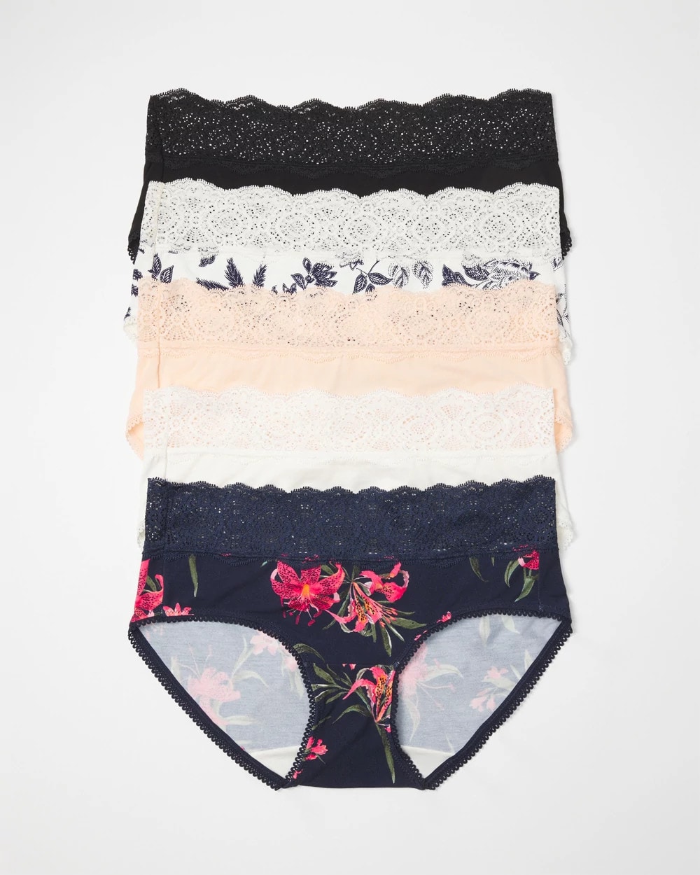 Hipster Panty with Crochet Lace 5 Pack