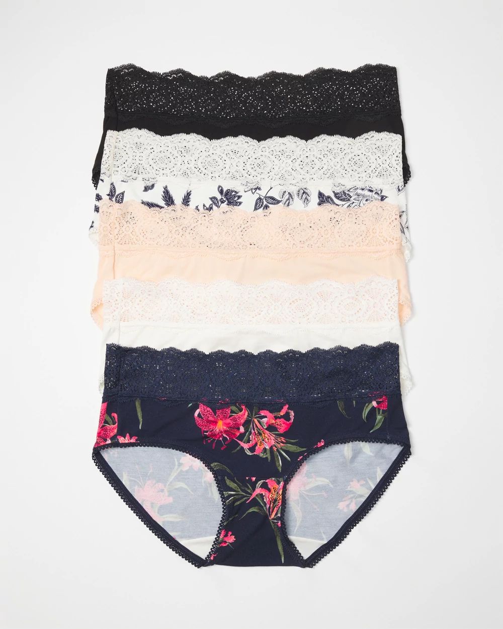 Hipster Panty with Crochet Lace 5 Pack