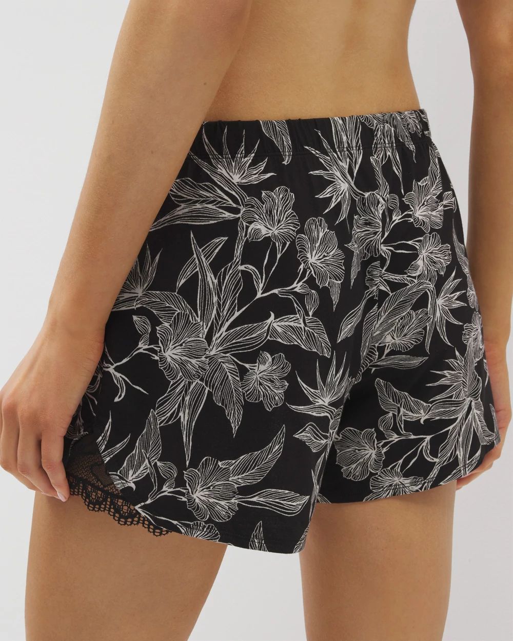 Lace-Trim Pajama Shorts click to view larger image.