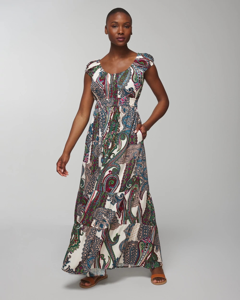 Shirred Maxi Bra Dress