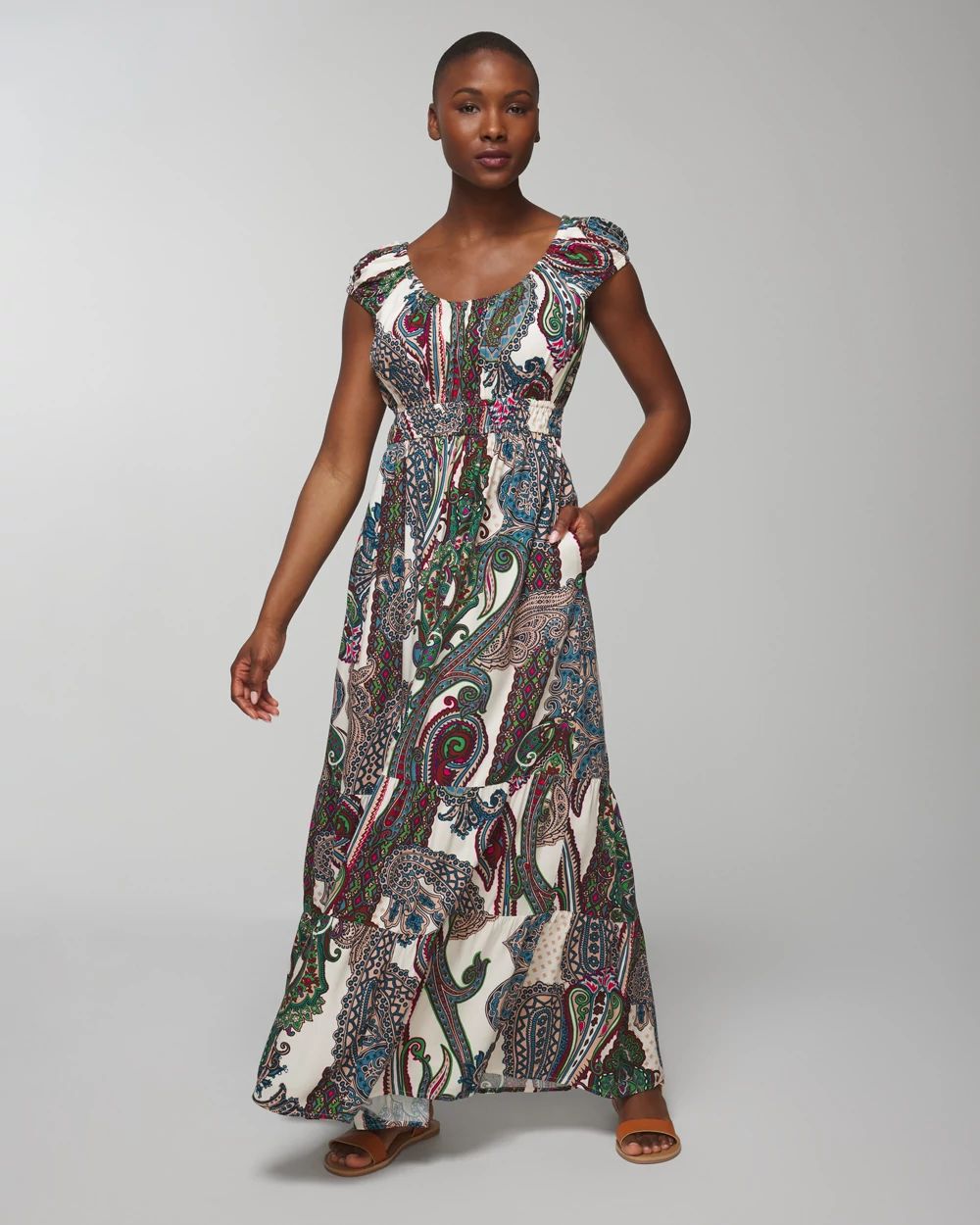 Shirred Maxi Bra Dress