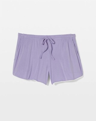 Solid Piped Pajama Shorts