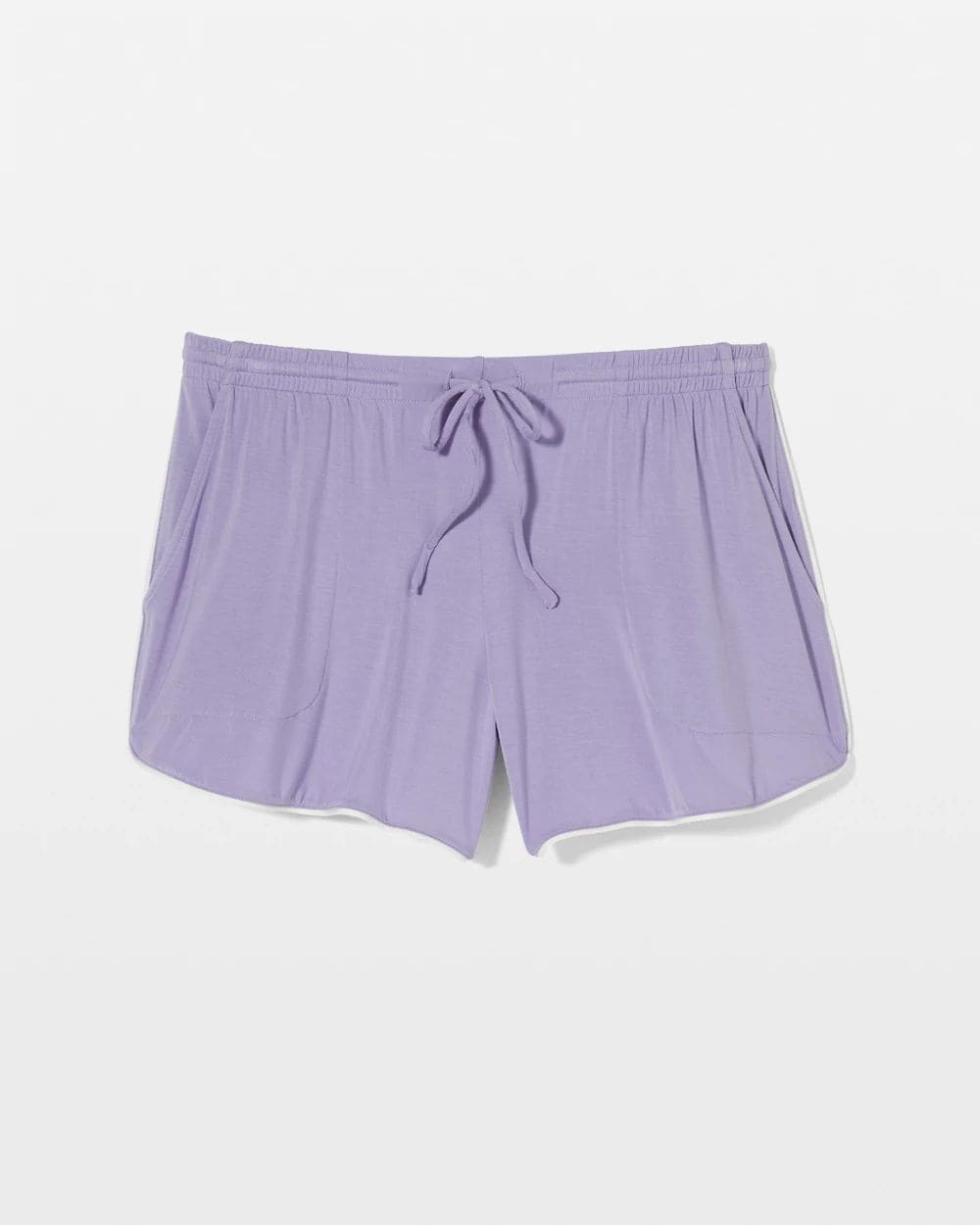 Solid Piped Pajama Shorts