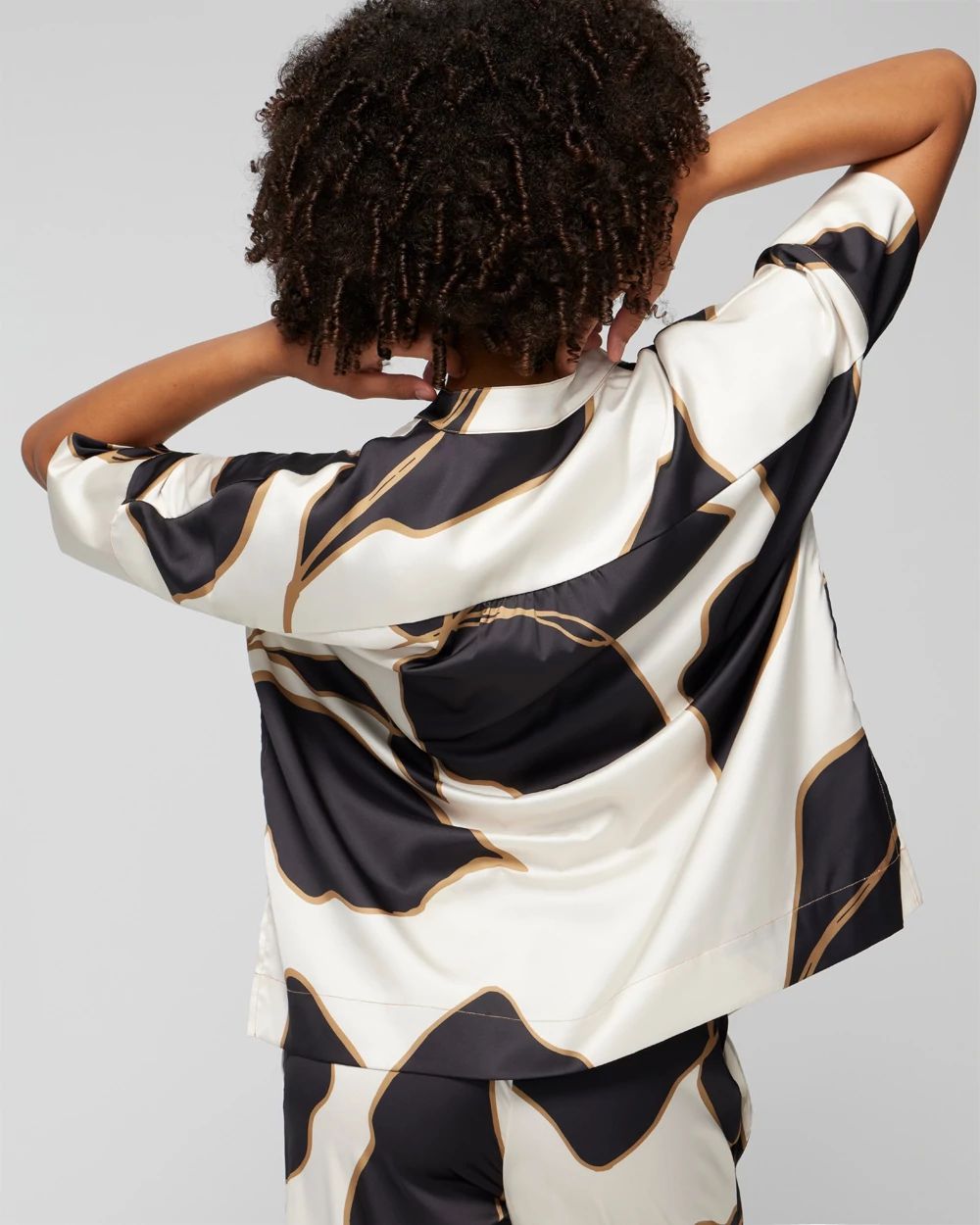 Drop Shoulder Button-Up Pajama Top click to view larger image.