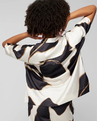 Drop Shoulder Button-Up Pajama Top click to view larger image.