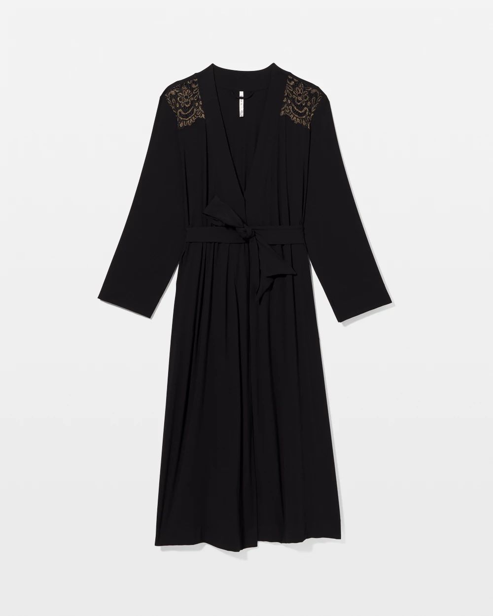Cool Nights Long Robe with Lace