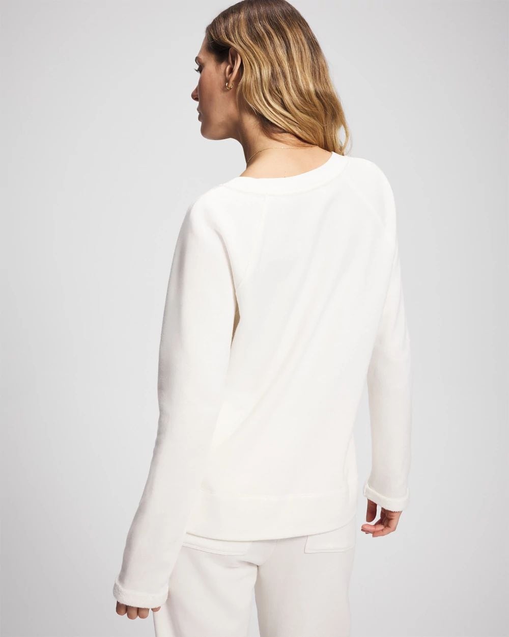 Essential Terry V-Neck Sweatshirt click to view larger image.