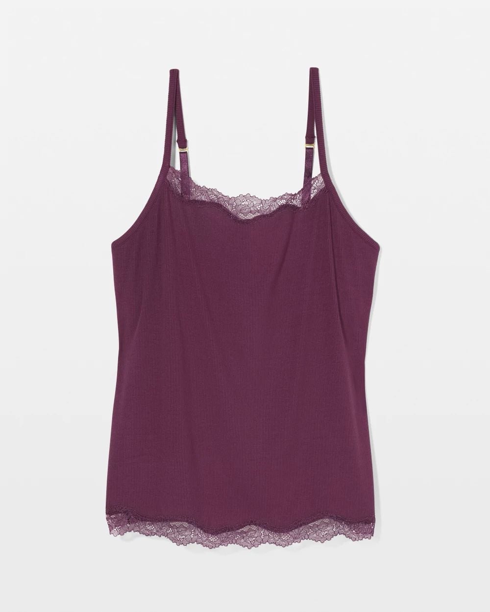 Cool Nights Rib Lace Trim Pajama Cami