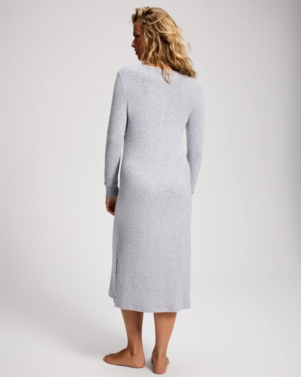 Relaxed Long-Sleeve Midi Sleepshirt click to view larger image.