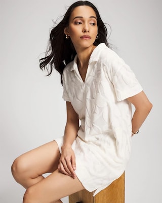 Jacquard Terry Collared Dress click to view larger image.