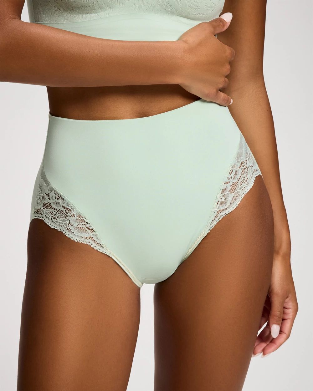 Vanishing Tummy High-Waist Brief Panty with Lace
