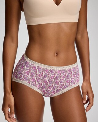 Cotton Brief Panty with Lace Trim
