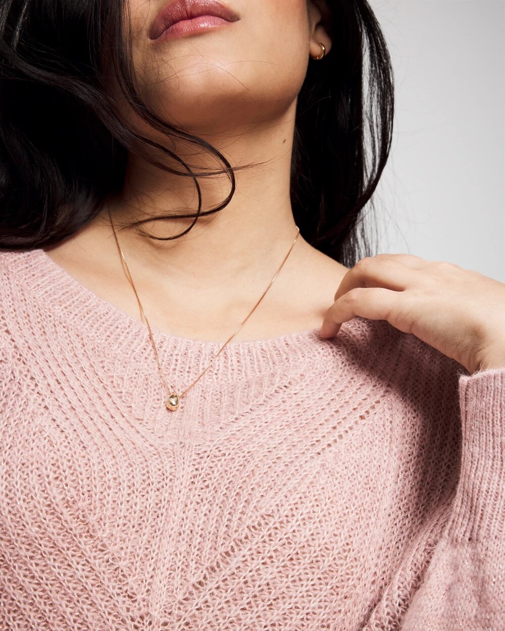 Shimmer Cable Knit Sweater