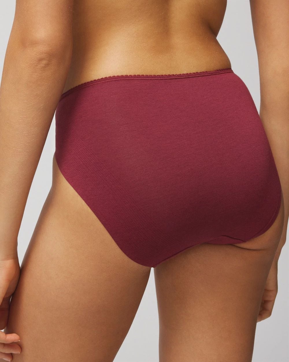 Vanishing Edge Cotton Blend High-Leg Panty with Lace