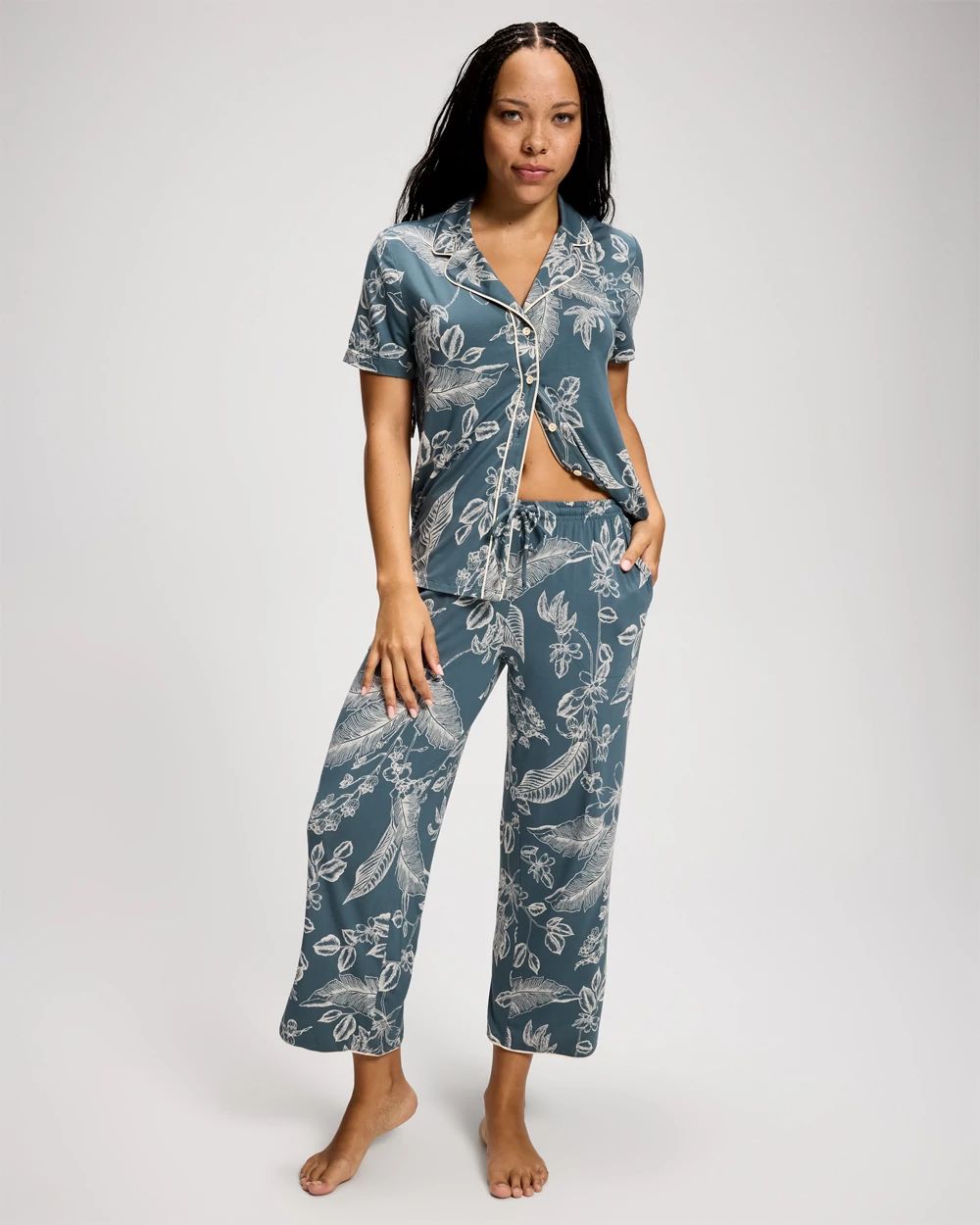 Piped Crop Pajama Pants