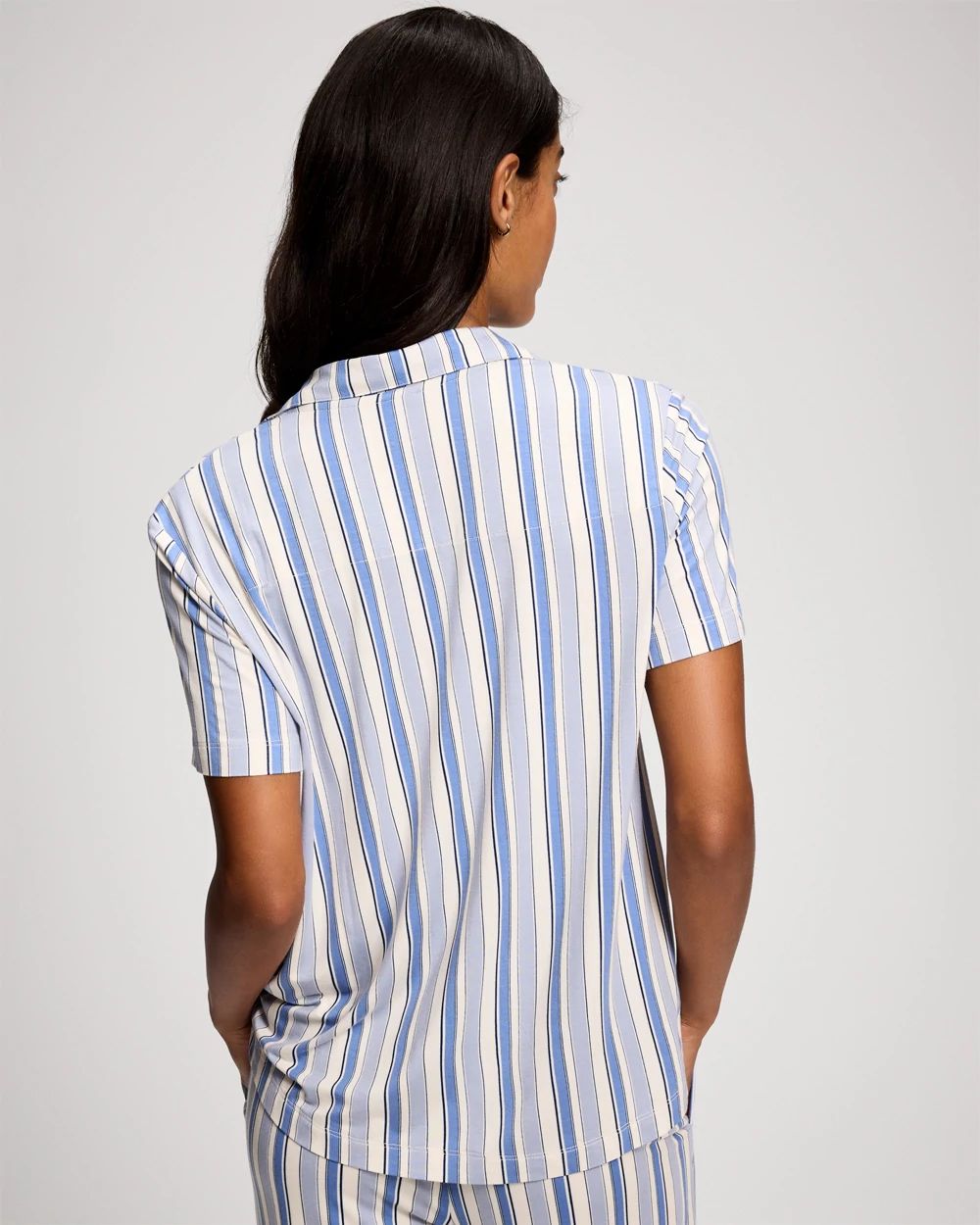 Short Sleeve Notch Collar Pajama Top click to view larger image.