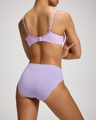 Cotton Blend High-Leg Panty with Lace click to view larger image.