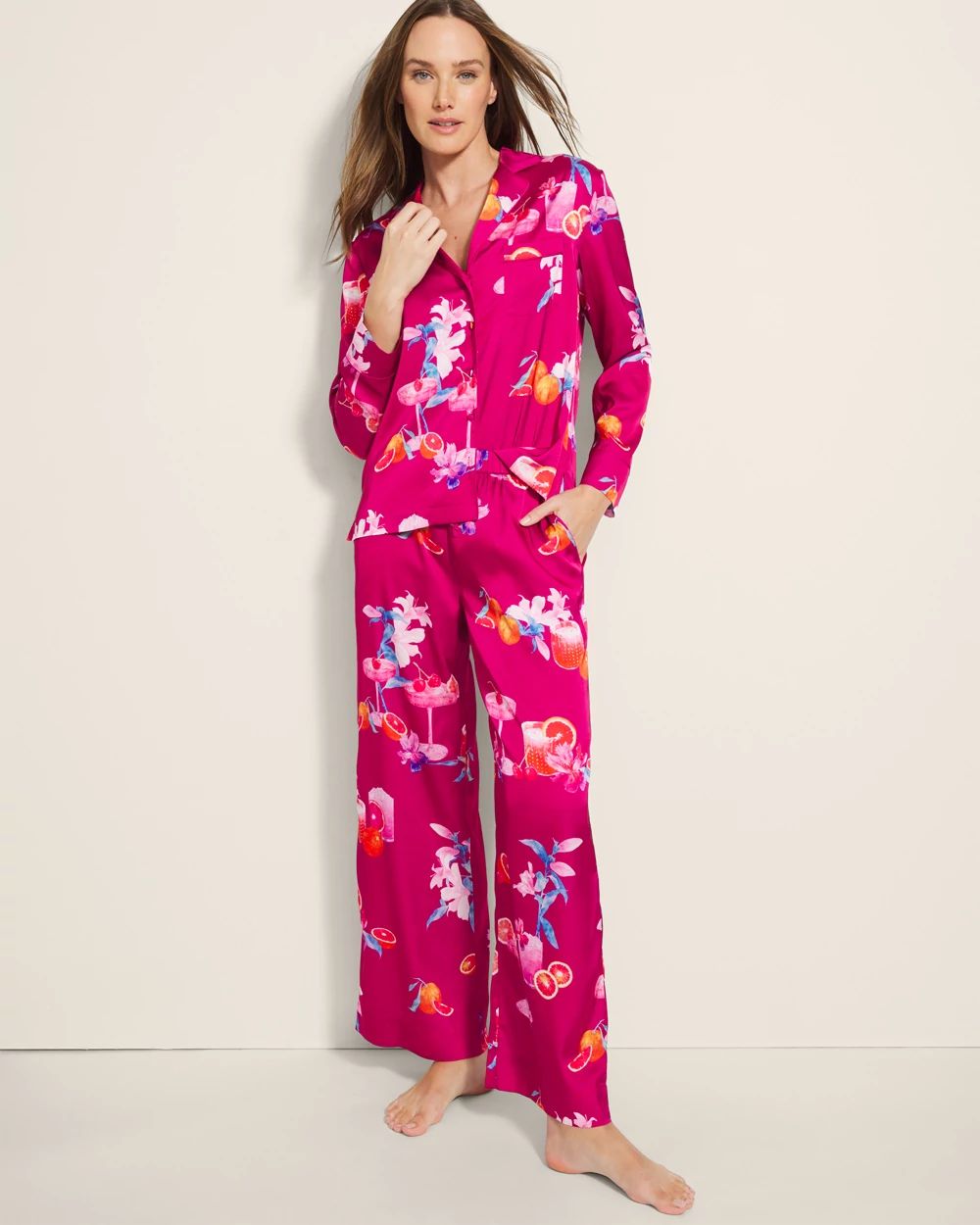 Satin Piped Pajama Pant