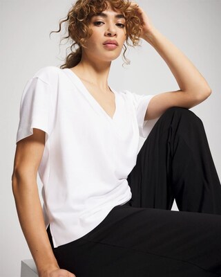 Relaxed V-Neck Short Sleeve Pajama Tee click to view larger image.