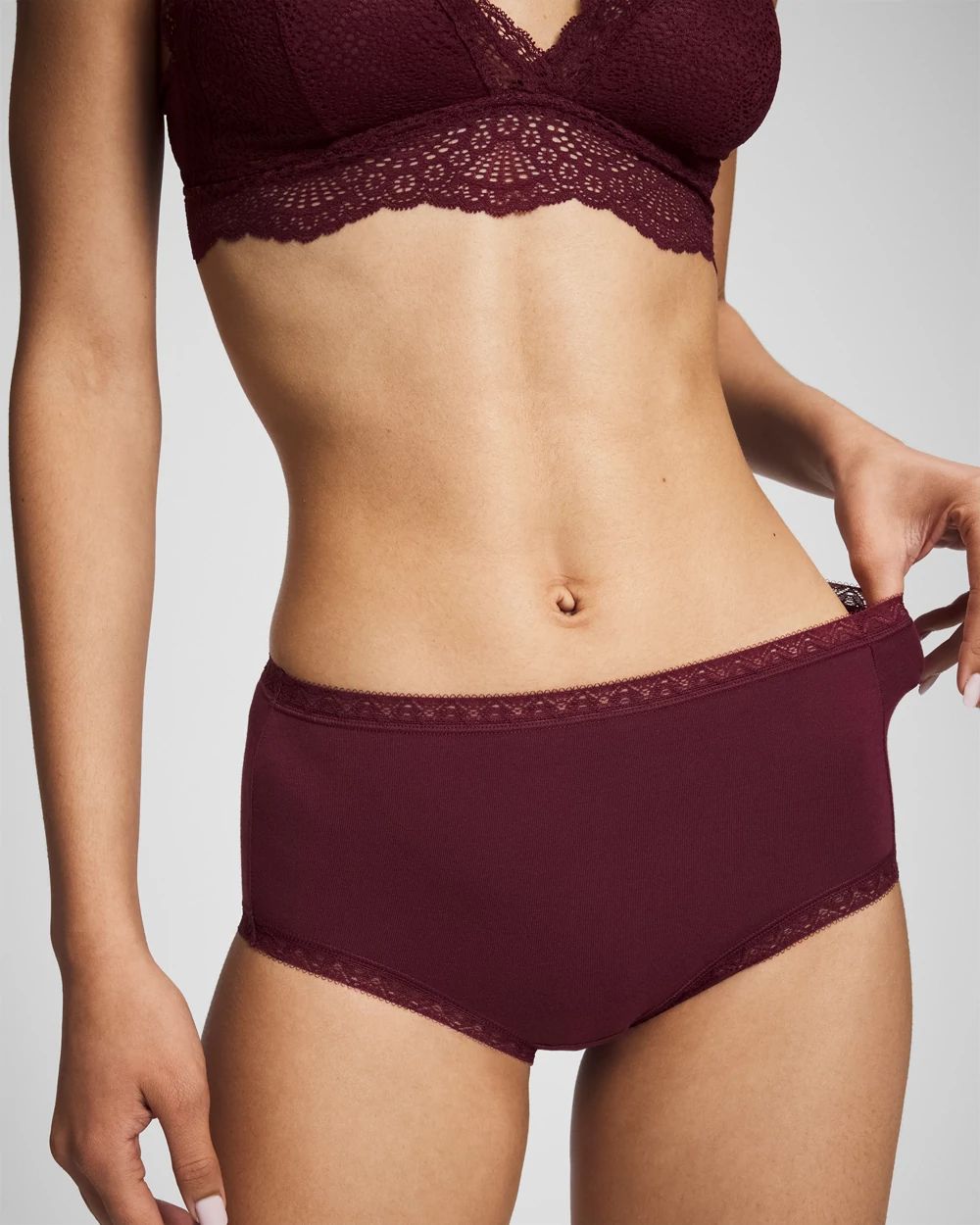 Cotton Brief Panty with Lace Trim