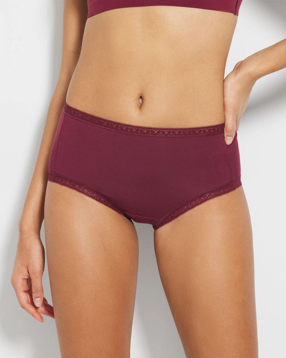 Cotton Brief Panty with Lace Trim
