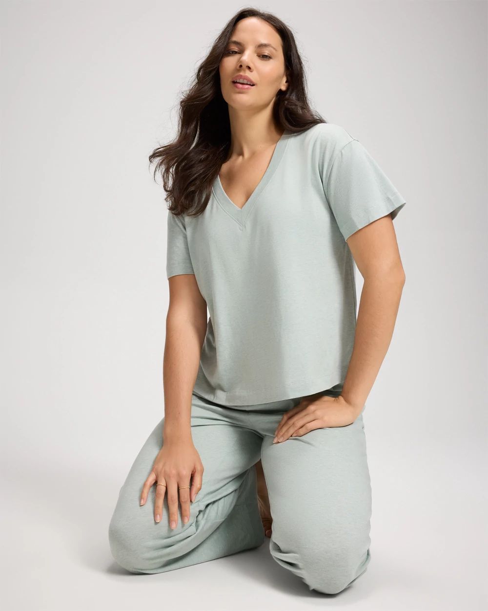 Most Loved Cotton Relaxed V-Neck Short Sleeve Pajama Tee