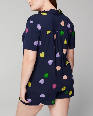 Short-Sleeve Notch Shorts Pajama Set