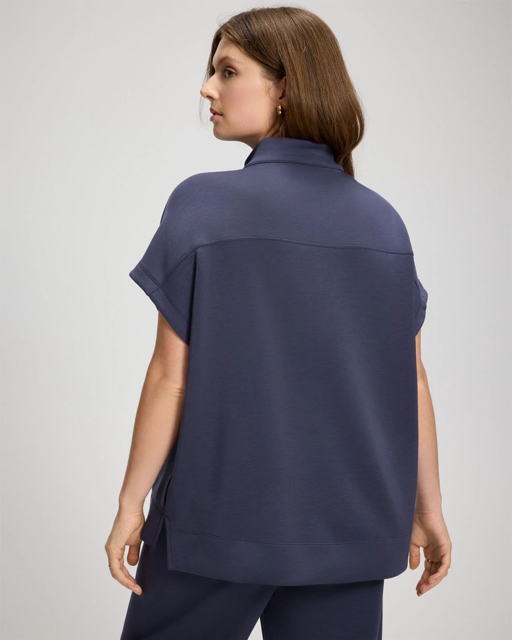 Modern Modal Quarter-Zip Short Sleeve Jacket